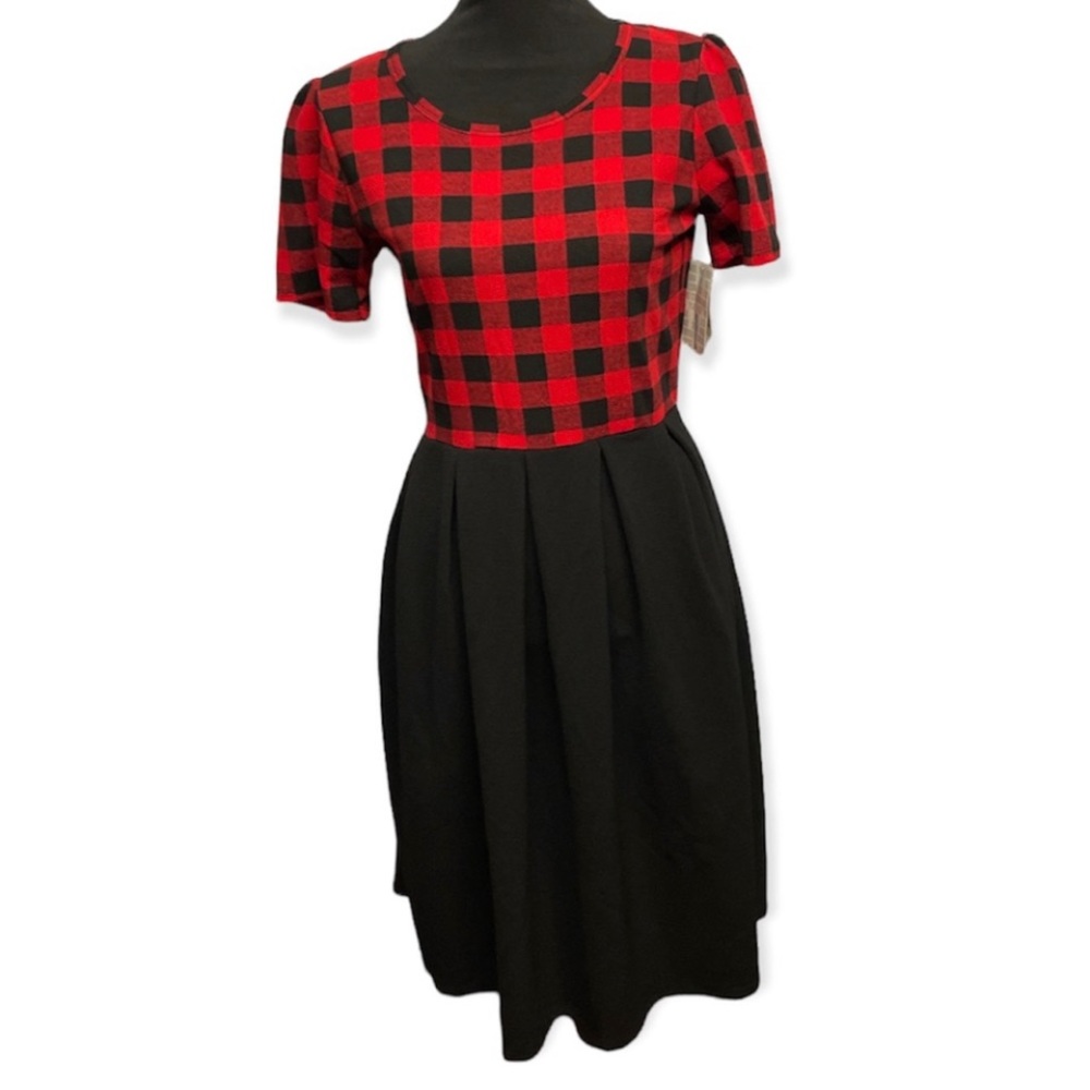 BOGO NEW LulaRoe Amelia swing dress • pockets• Dip• buffalo plaid• Rare• Unicorn